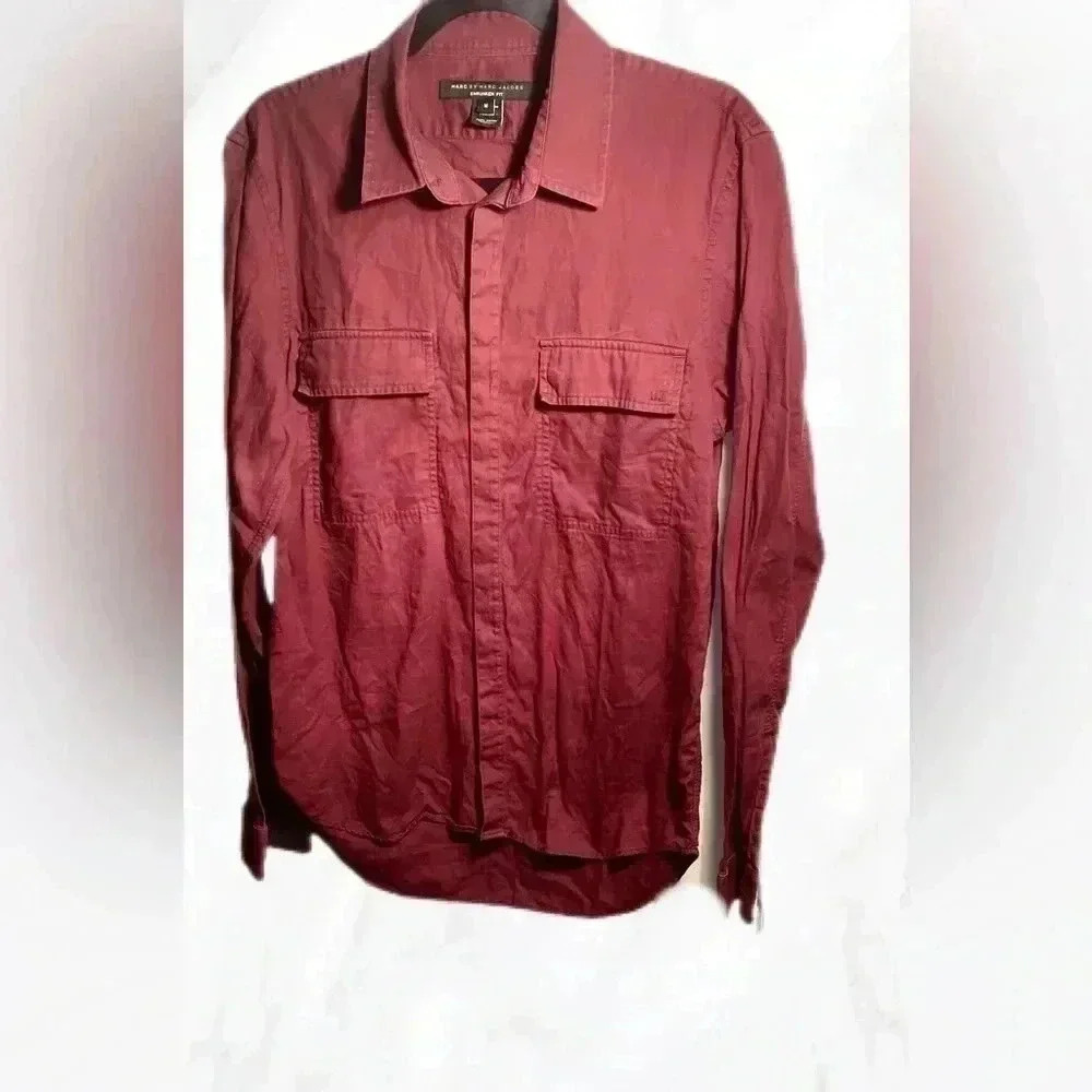 Marc by Marc Jacobs shrunken fit lightweight long  sleeve button down shirt M
